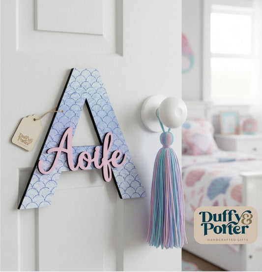 Mermaid Theme Initial with Name