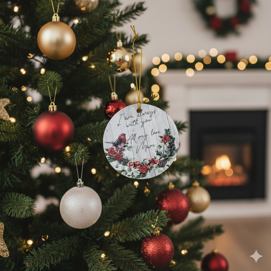 Personalised Robin Christmas Tree Decoration Im always with you