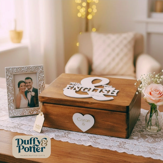 Wedding Keepsake Box Ampersand  (Stained)
