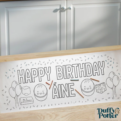 "Squishy" colour your own Party Banner