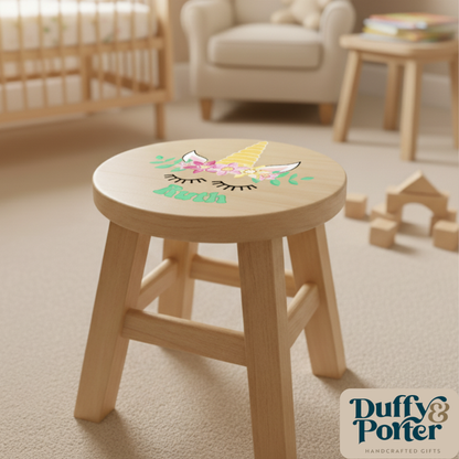 Children's Wooden Stool Unicorn