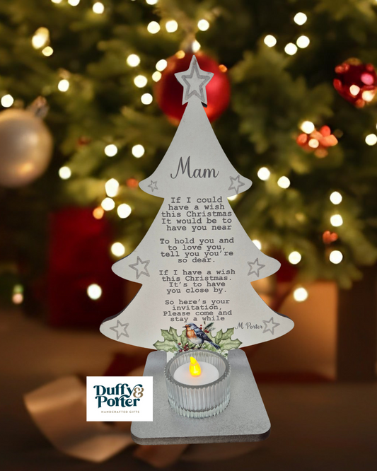 Christmas Memorial Tree and LED tealight