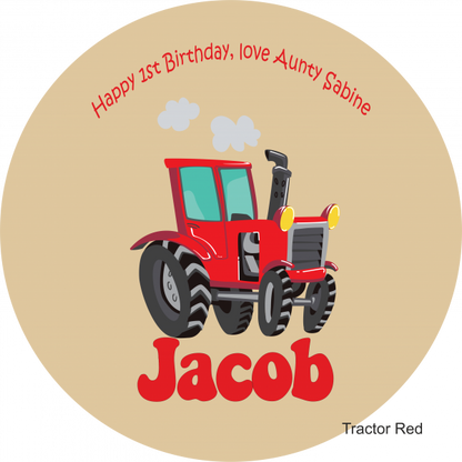 Children's Wooden Stool Red Tractor