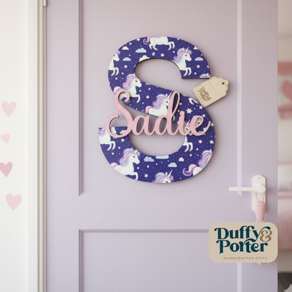 Unicorn Theme Initial with Name