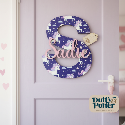 Unicorn Theme Initial with Name