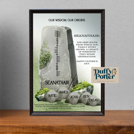 Grandfather (Seanathair) Personalised Ogham print