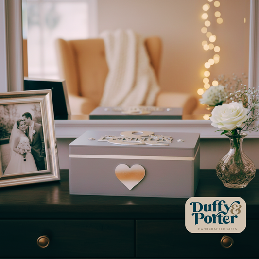Wedding Keepsake Box Painted Ampersand