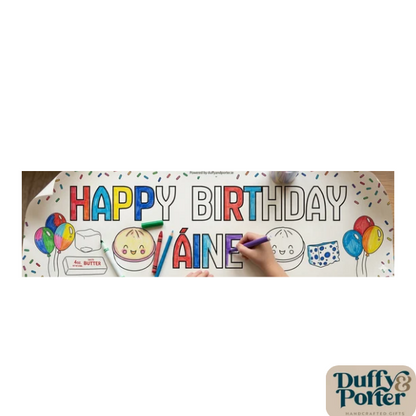 "Squishy" colour your own Party Banner