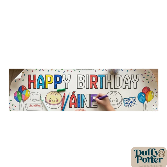 "Squishy" colour your own Party Banner