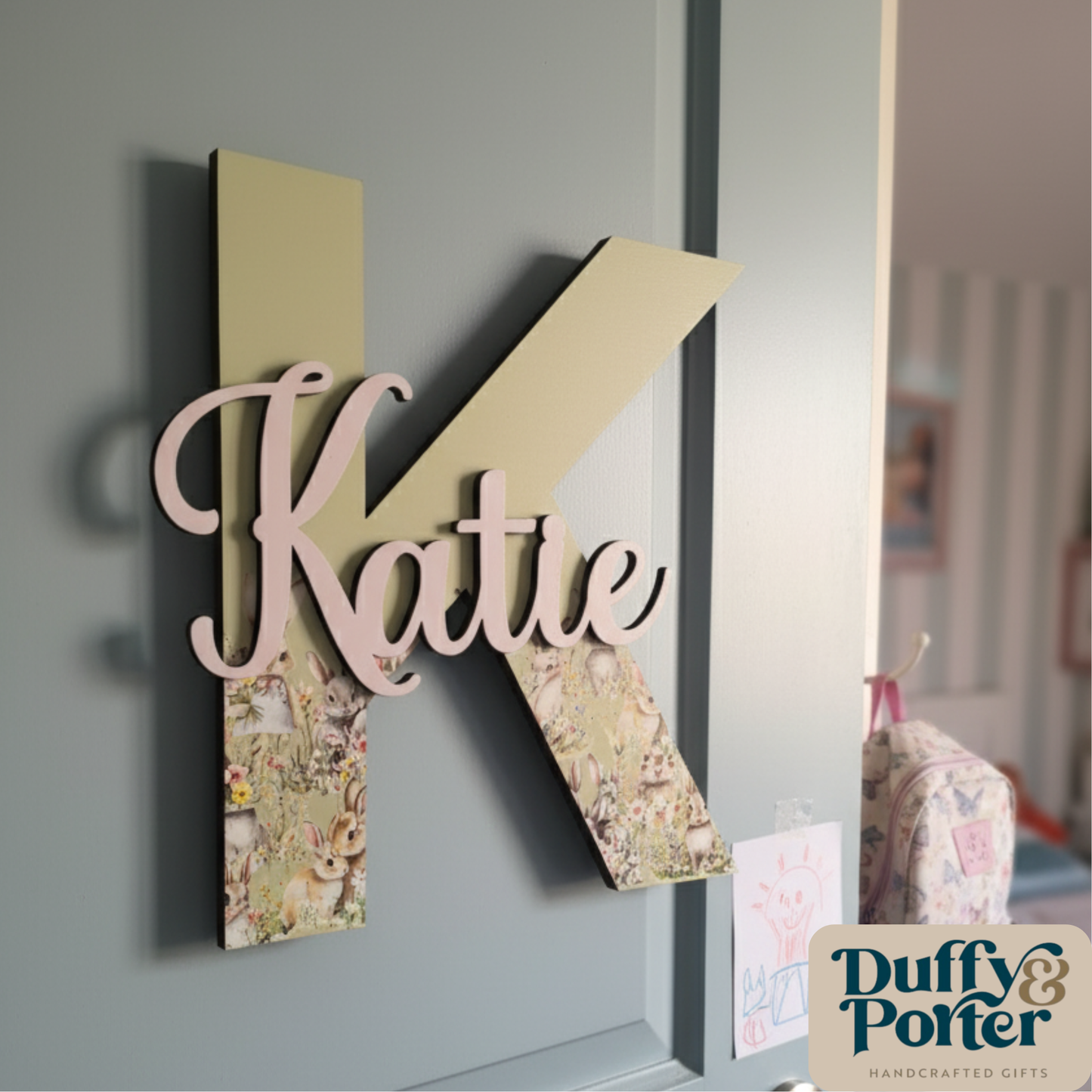 Rabbit Theme Initial with Name