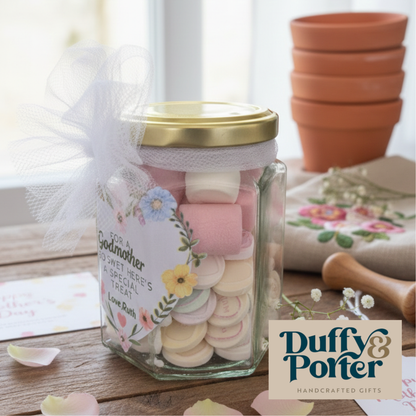 Personalised "Jar of Hearts" for Godmother