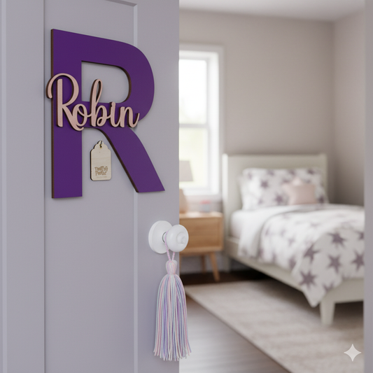 Purple Initial with Name