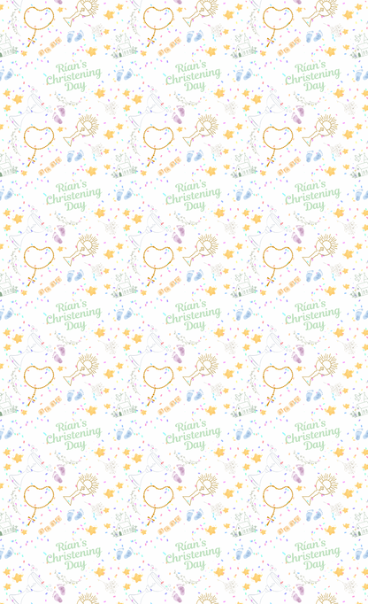 Personalised Eco-Friendly Wrapping Paper - Christening
