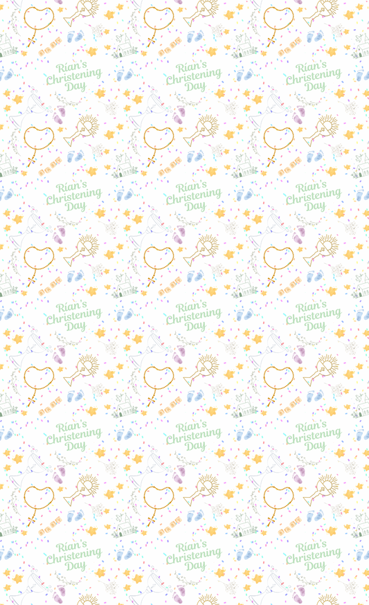 Personalised Eco-Friendly Wrapping Paper - Christening