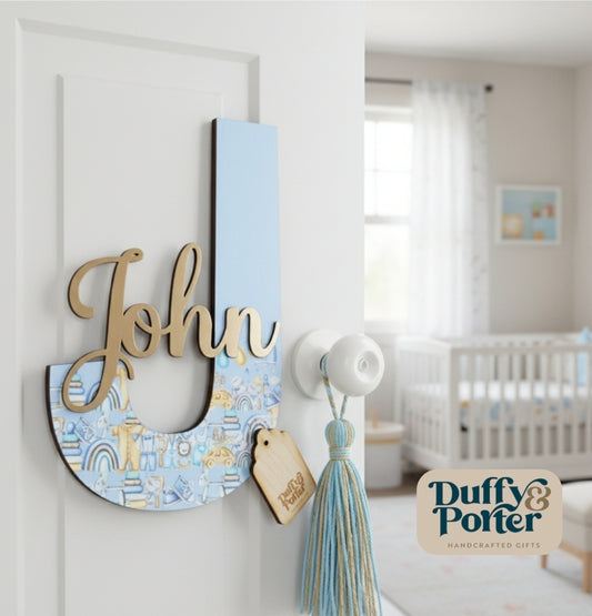 Nursery Blue Initial with Name
