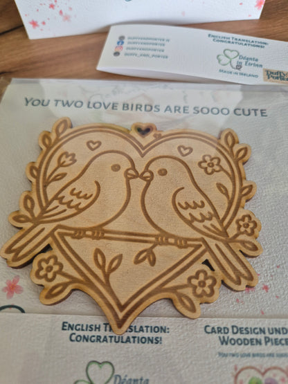 Love birds - Congratulations - Keepsake Card