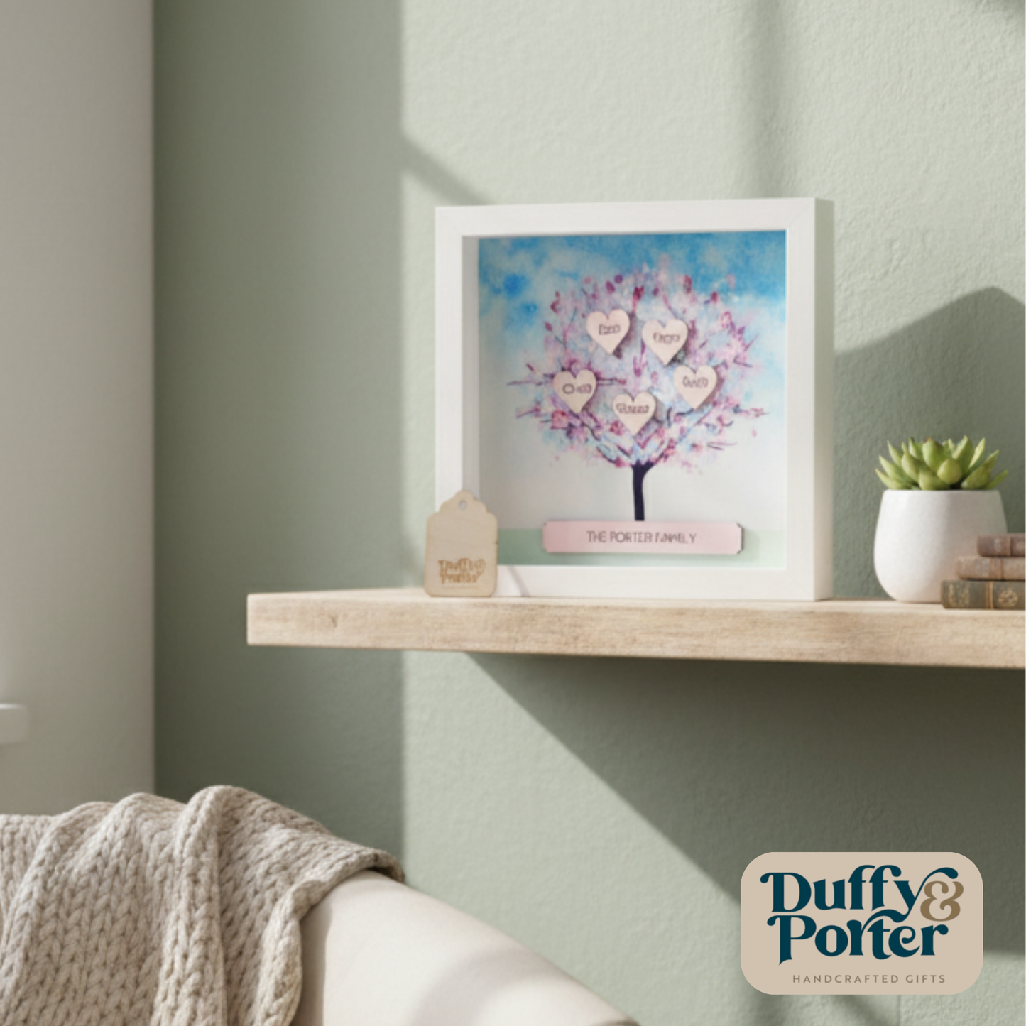 Personalised Family Tree Frame Pink