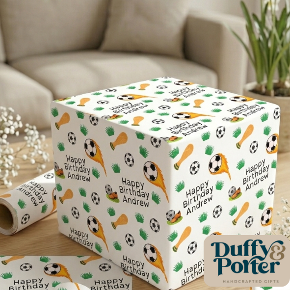 Personalised Eco-Friendly Wrapping Paper - Soccer