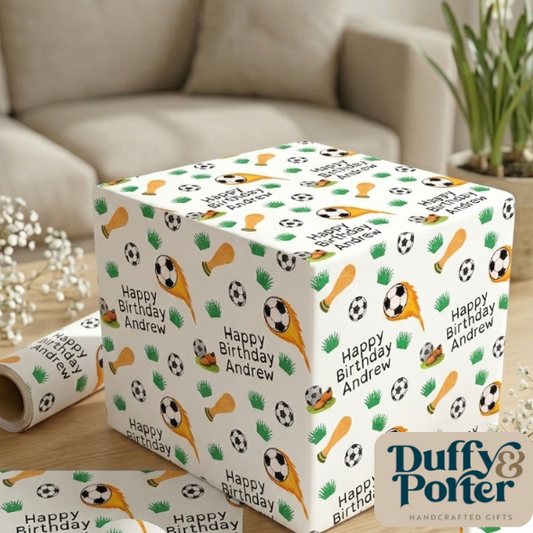 Personalised Eco-Friendly Wrapping Paper - Soccer