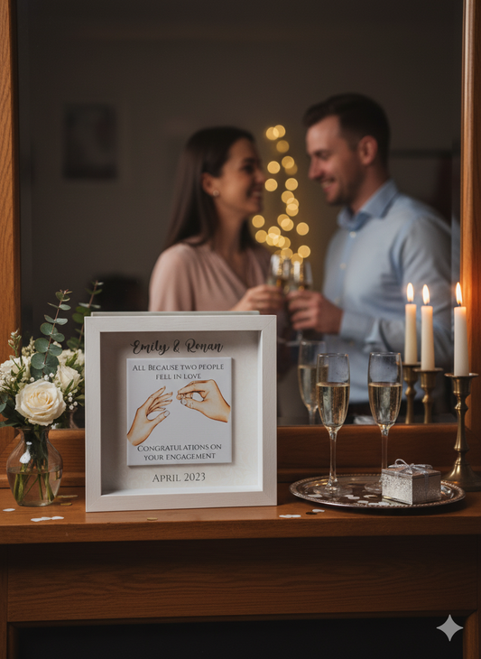 Engagement  watercolour -Because two people fell in love Frame