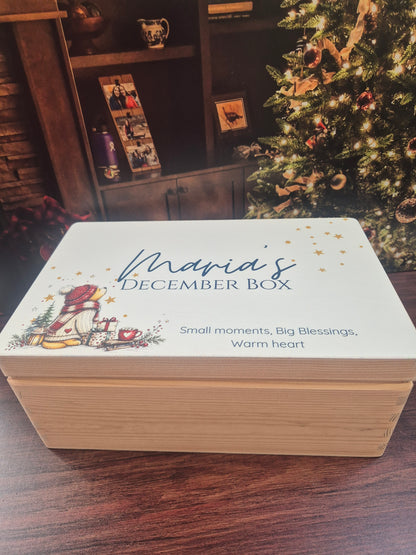 Personalised Wooden December Box | Christmas Traditions & Keepsakes