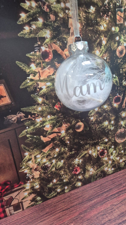 Personalised Christmas Memory Bauble | Feathers & Floating Tribute