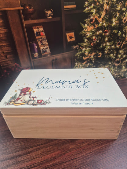 Personalised Wooden December Box | Christmas Traditions & Keepsakes