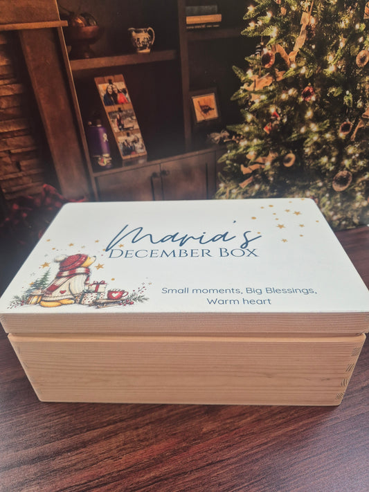 Personalised Wooden December Box | Christmas Traditions & Keepsakes