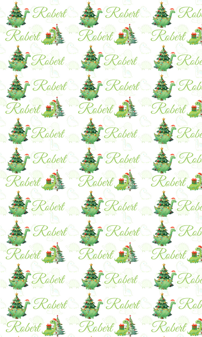 Personalised Christmas Dinosaur Wrapping Paper | Eco-Friendly Gift Wrap Ireland