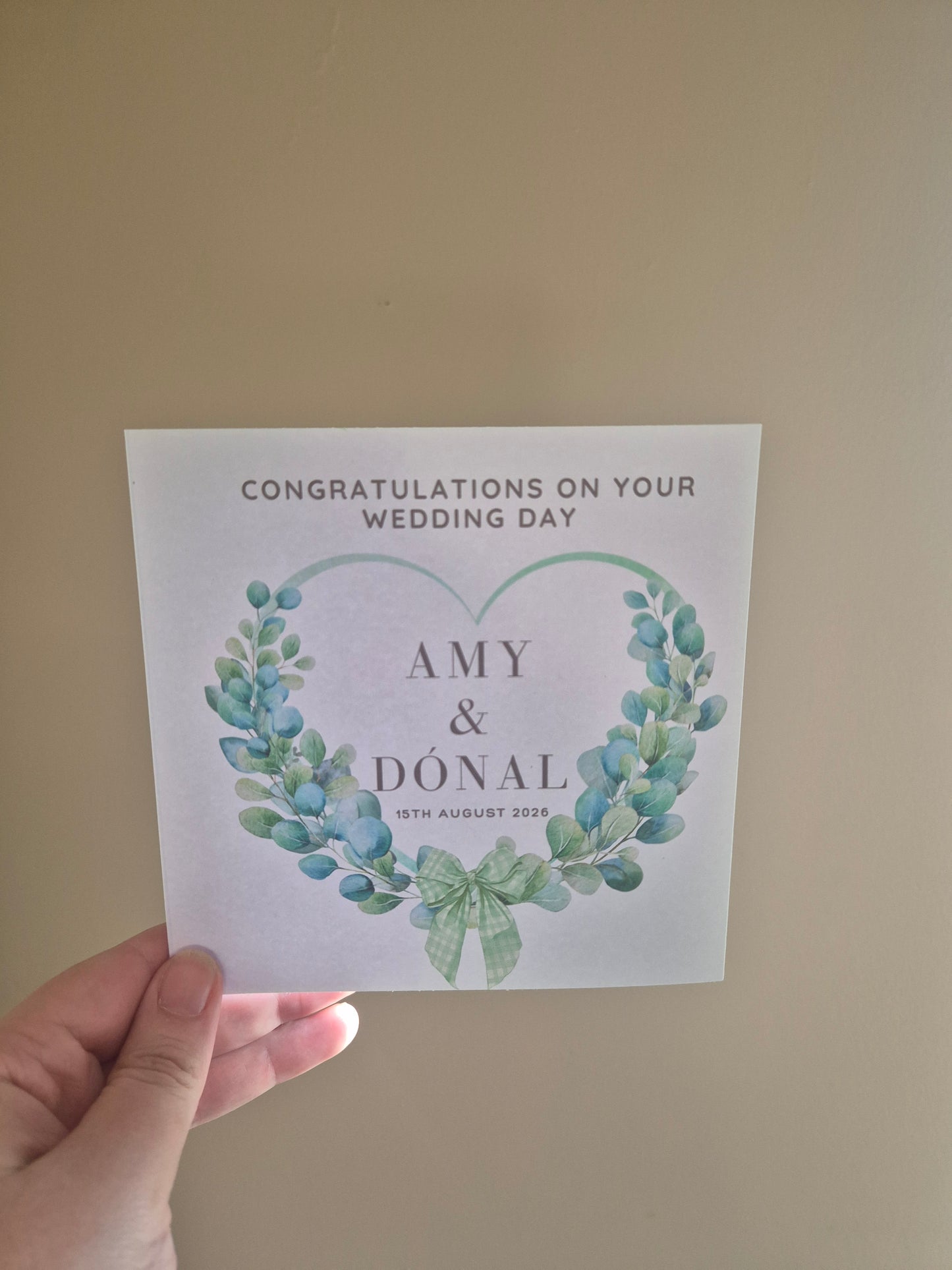 Personalised Wedding Card eucalyptus