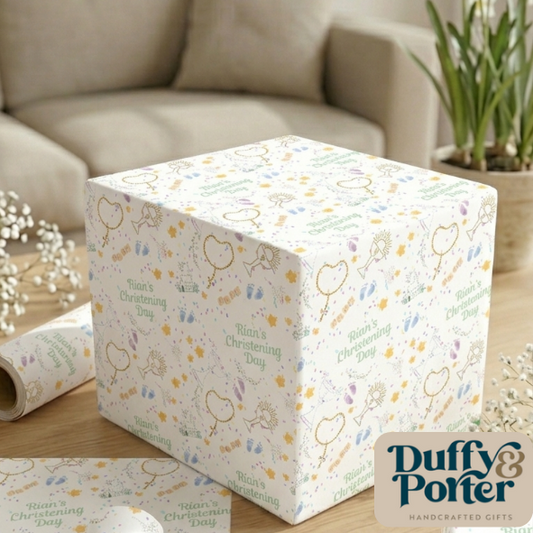 Personalised Eco-Friendly Wrapping Paper - Christening