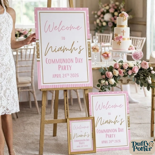 Pink and Gold Occasion Sign