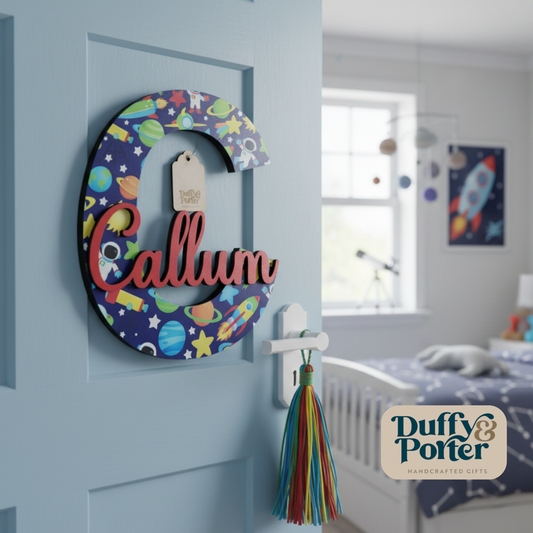 Space Theme Initial with Name