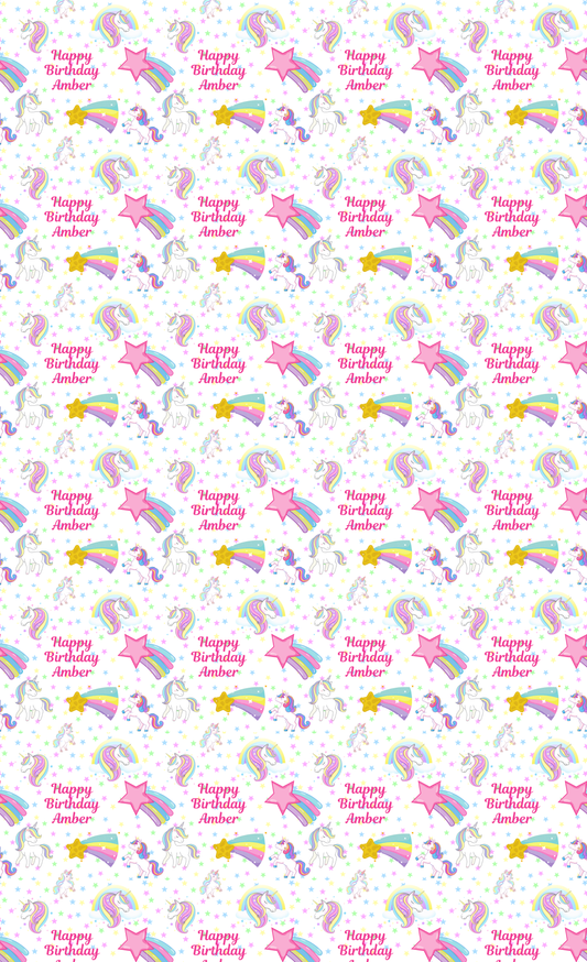 Personalised Eco-Friendly Wrapping Paper - Unicorn