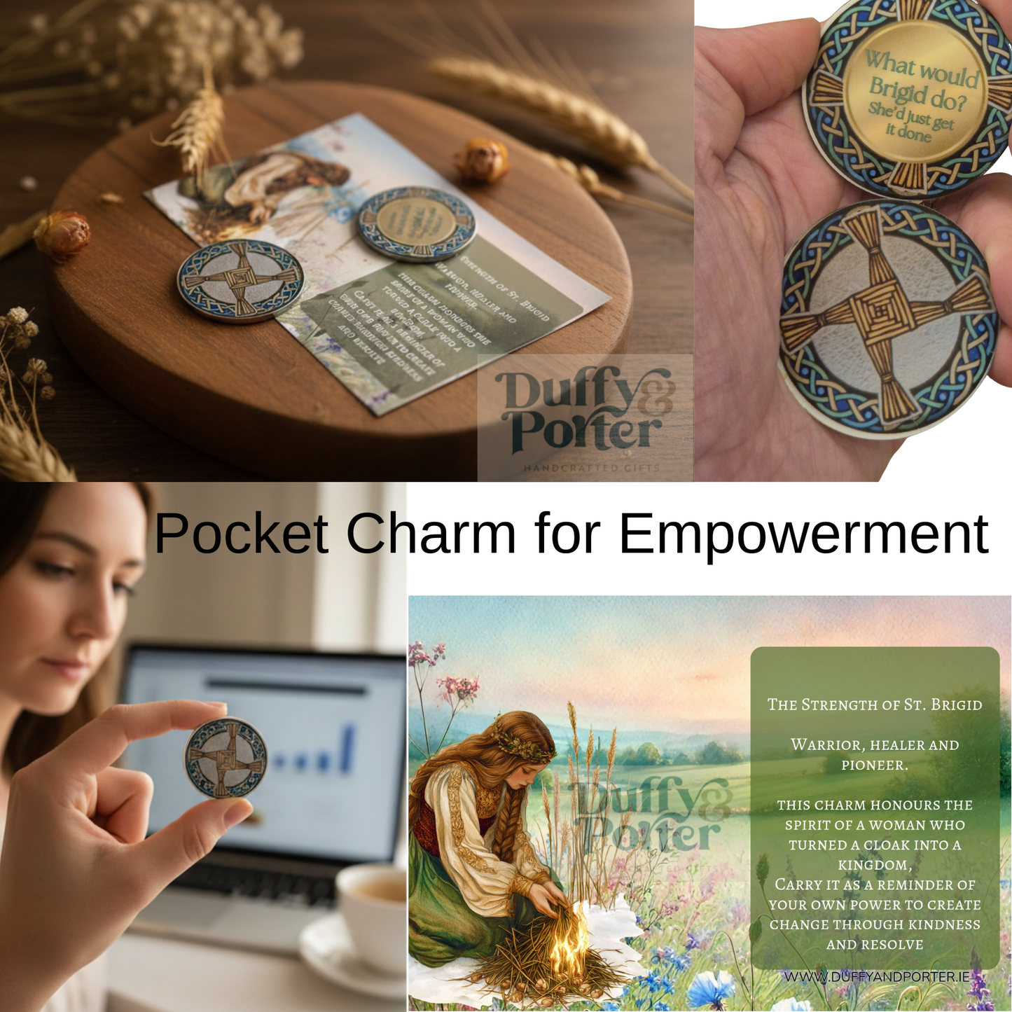 St Brigid Empowerment pocket charm - give it socks