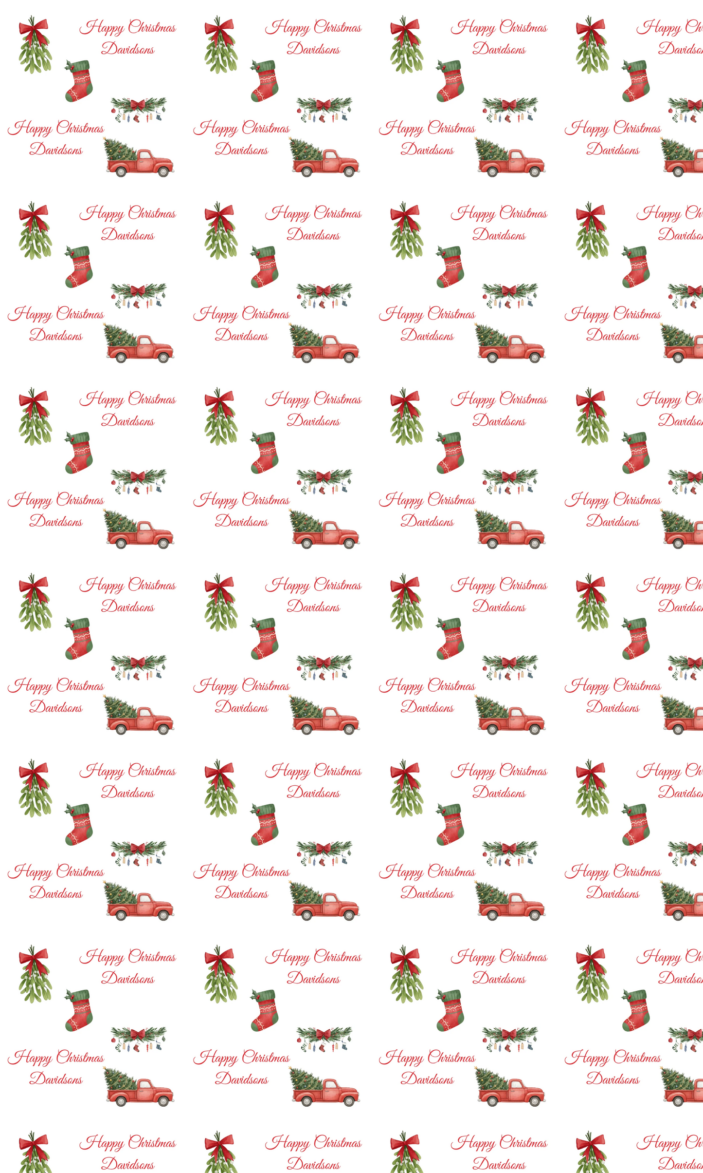 Personalised Christmas Red Truck Wrapping Paper | Eco-Friendly Gift Wrap Ireland m