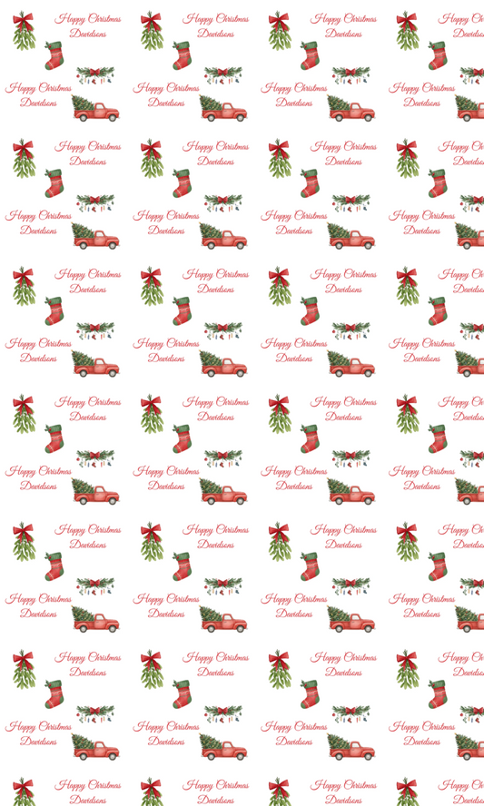 Personalised Christmas Red Truck Wrapping Paper | Eco-Friendly Gift Wrap Ireland m