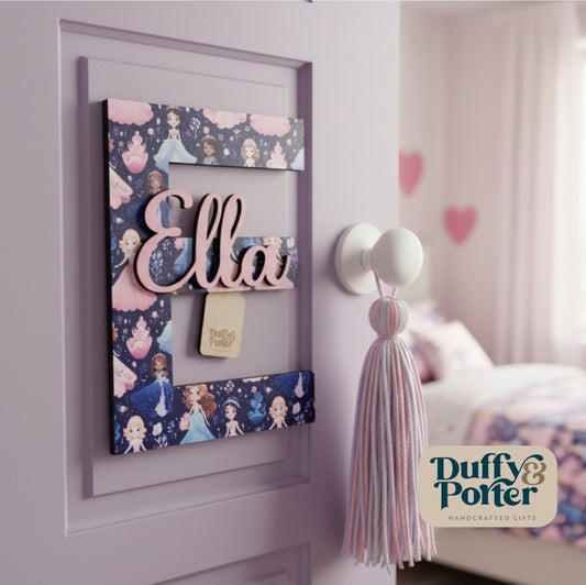 Princess Navy Theme Initial with Name