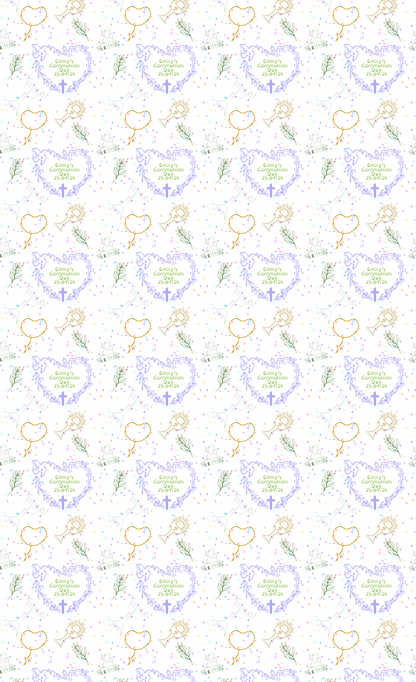 Personalised Eco-Friendly Wrapping Paper - Communion