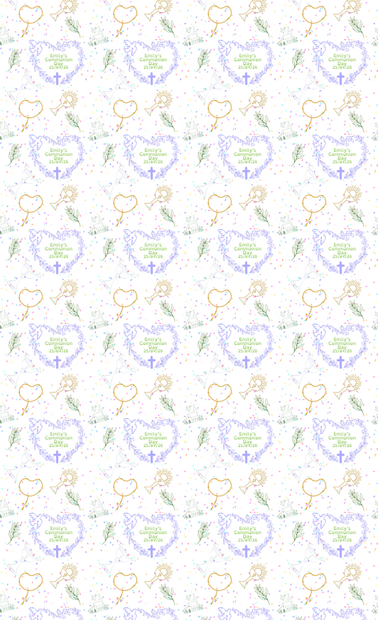 Personalised Eco-Friendly Wrapping Paper - Communion