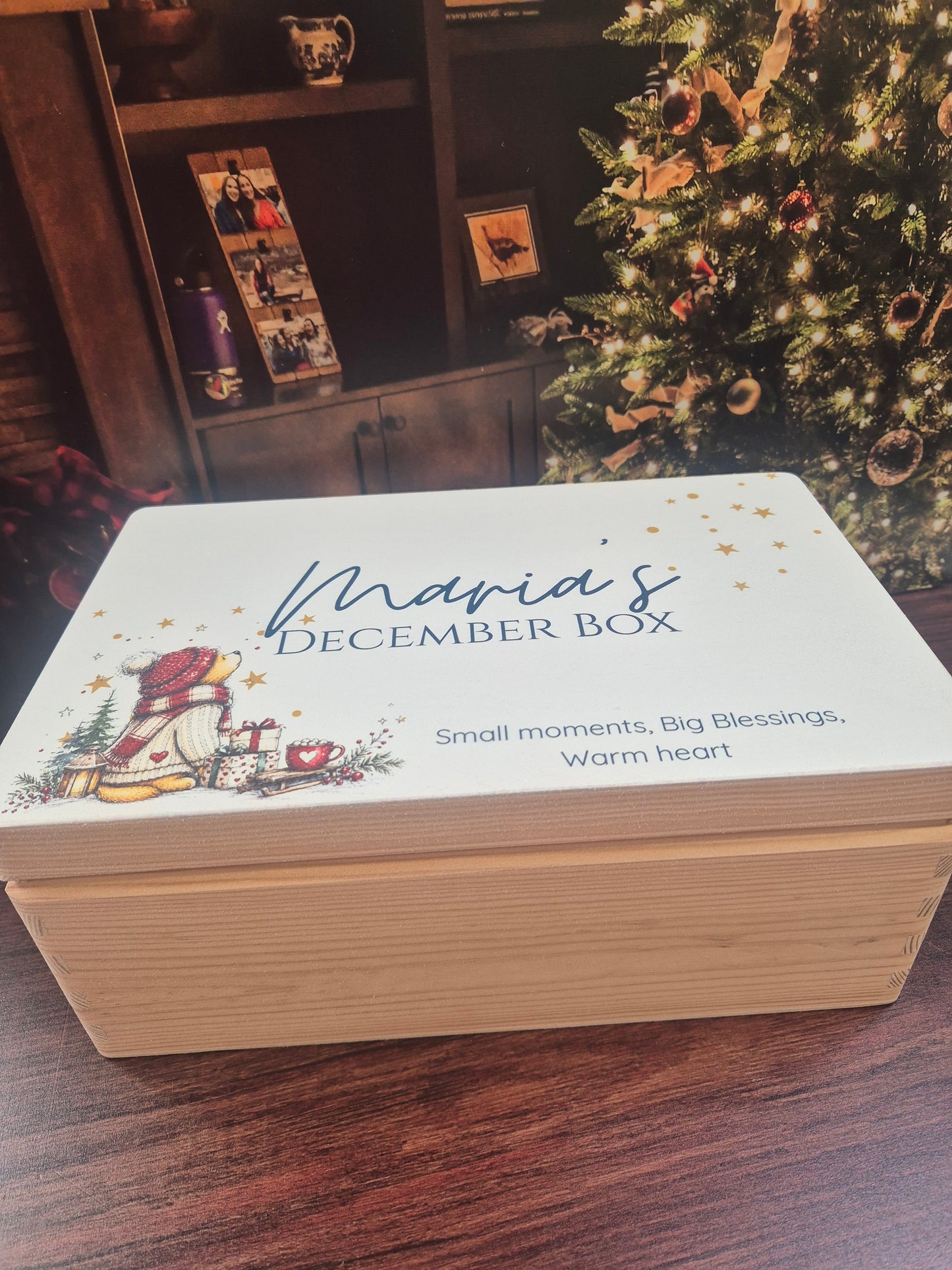 Personalised Wooden December Box | Christmas Traditions & Keepsakes