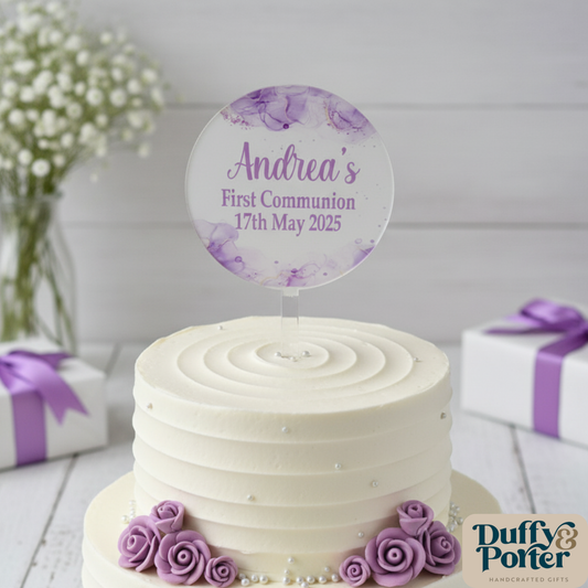 Purple Personalised Cake Topper