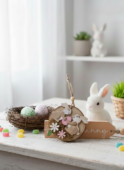 Hanging decoration rabbit and egg