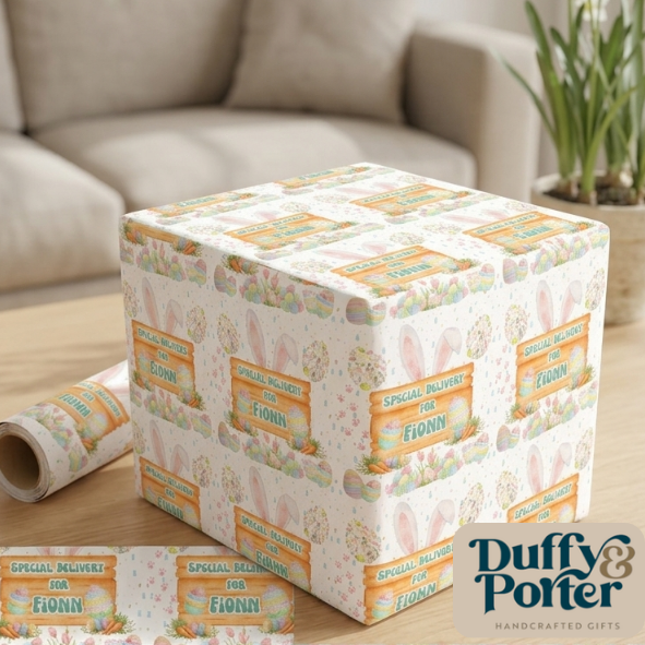 Personalised Eco-Friendly Wrapping Paper - Easter Delivery