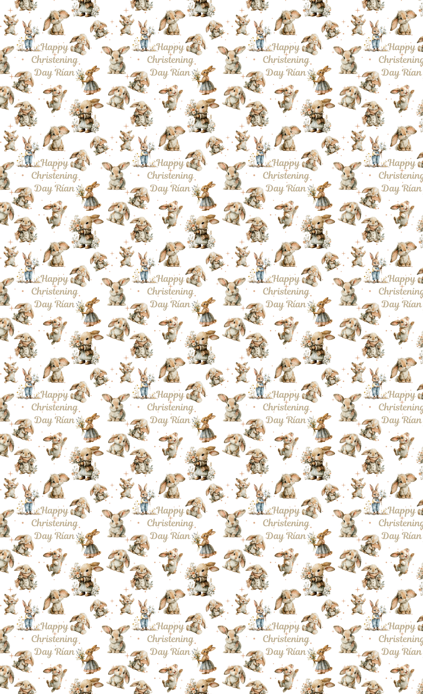 Personalised Eco-Friendly Wrapping Paper - Rabbit