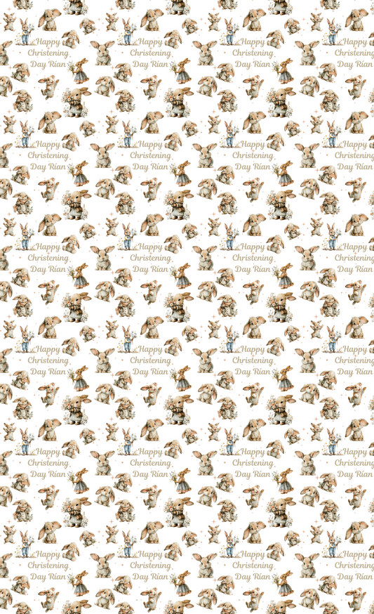 Personalised Eco-Friendly Wrapping Paper - Rabbit