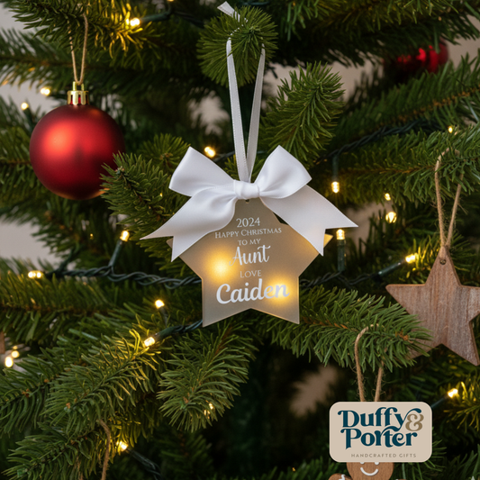 Personalised Aunt Christmas Star Decoration
