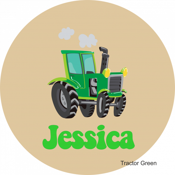 Children's Wooden Stool Green Tractor