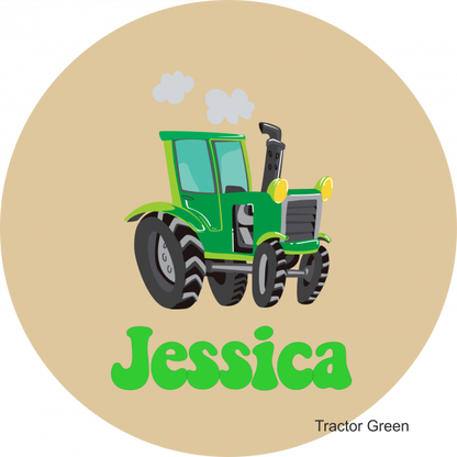 Children's Wooden Stool Green Tractor