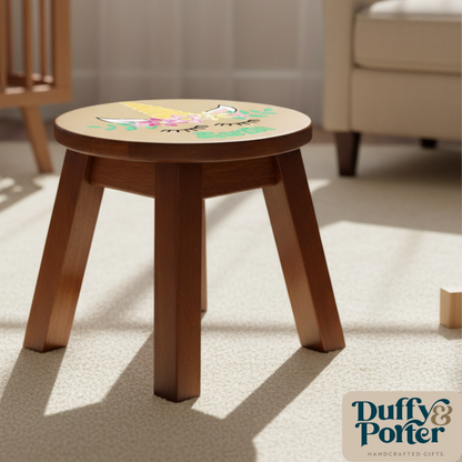 Children's Wooden Stool Unicorn